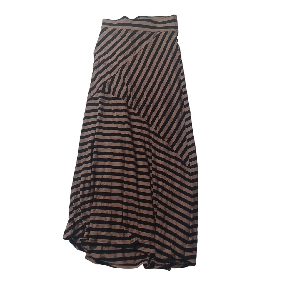 Brat Star Skirt Womens S Beige Black Stripe Stretch Jersey Summer